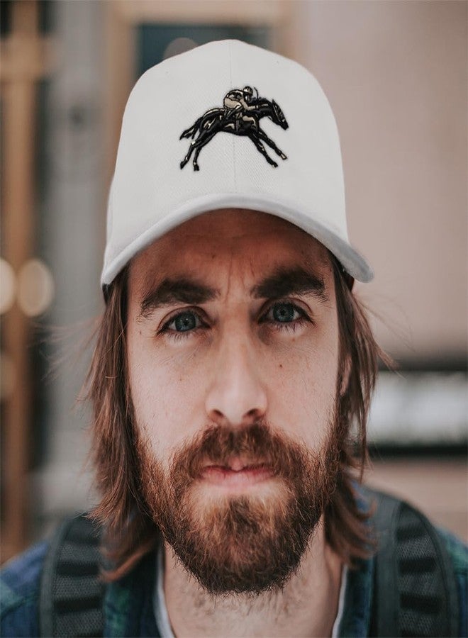 Speedy Pros Custom Baseball Cap Jokey Horse Race Embroidery Farm and Domesticated Animals Acrylic Dad Hats for Men & Women Black Design Only - Image 2